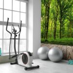 Home Gym with Peel and Stick Wallpaper