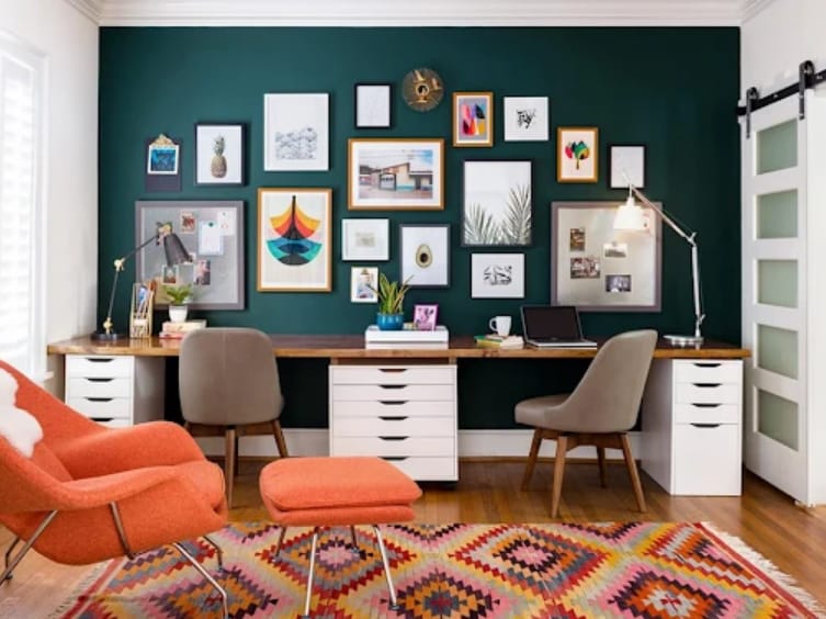 masculine wall paper for home office
