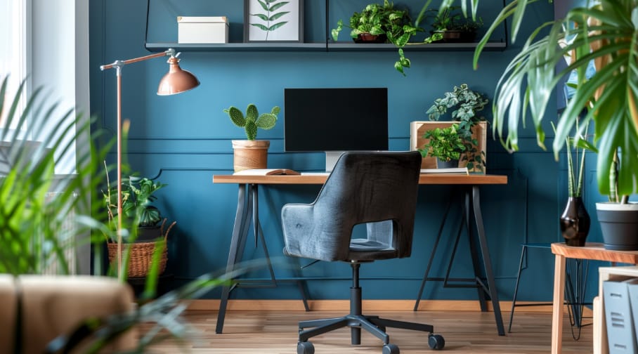 masculine wall paper for home office