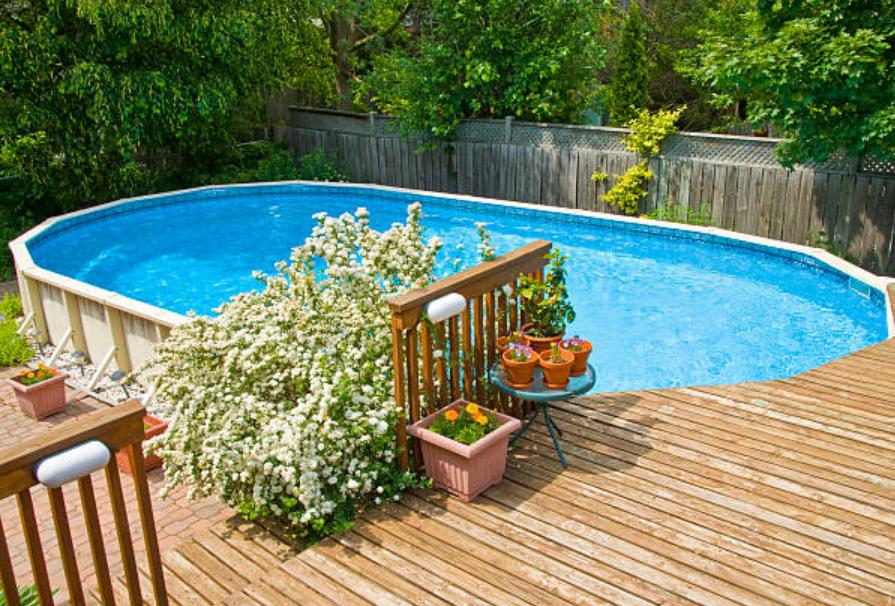above ground pool deck
